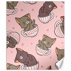 Seamless Pattern Adorable Cat Inside Cup Canvas 20  X 24 