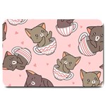 Seamless Pattern Adorable Cat Inside Cup Large Doormat  30 x20  Door Mat