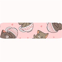 Seamless Pattern Adorable Cat Inside Cup Large Bar Mats