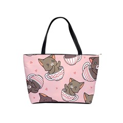 Seamless Pattern Adorable Cat Inside Cup Classic Shoulder Handbag by Jancukart