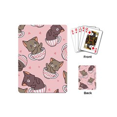 Seamless Pattern Adorable Cat Inside Cup Playing Cards Single Design (mini)