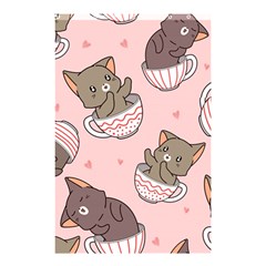 Seamless Pattern Adorable Cat Inside Cup Shower Curtain 48  X 72  (small)  by Jancukart