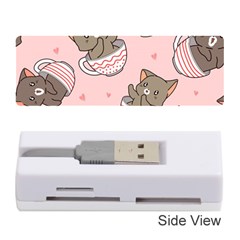 Seamless Pattern Adorable Cat Inside Cup Memory Card Reader (stick)