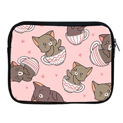 Seamless Pattern Adorable Cat Inside Cup Apple Ipad 2/3/4 Zipper Cases by Jancukart