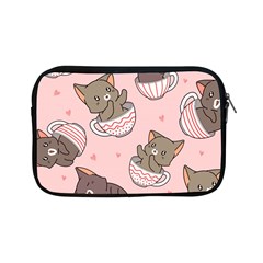 Seamless Pattern Adorable Cat Inside Cup Apple Ipad Mini Zipper Cases