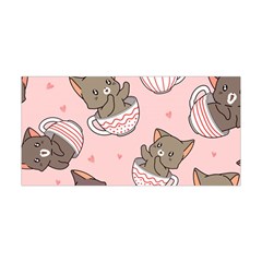 Seamless Pattern Adorable Cat Inside Cup Yoga Headband