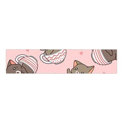 Seamless Pattern Adorable Cat Inside Cup Velvet Scrunchie