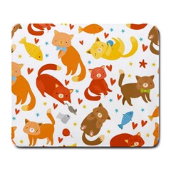 Seamless Pattern With Kittens White Background Large Mousepads