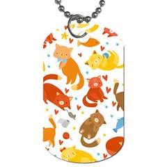 Seamless Pattern With Kittens White Background Dog Tag (two Sides) by Jancukart