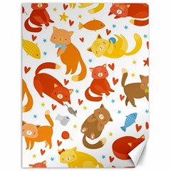 Seamless Pattern With Kittens White Background Canvas 12  X 16 