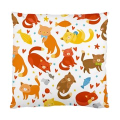 Seamless Pattern With Kittens White Background Standard Cushion Case (one Side)