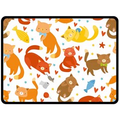 Seamless Pattern With Kittens White Background Fleece Blanket (large) 