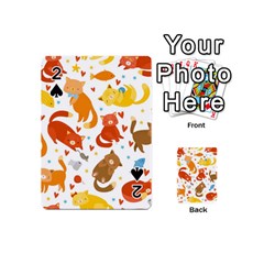 Seamless Pattern With Kittens White Background Playing Cards 54 Designs (mini)