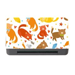 Seamless Pattern With Kittens White Background Memory Card Reader With Cf