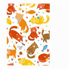 Seamless Pattern With Kittens White Background Small Garden Flag (two Sides)