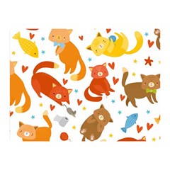 Seamless Pattern With Kittens White Background Double Sided Flano Blanket (mini) 