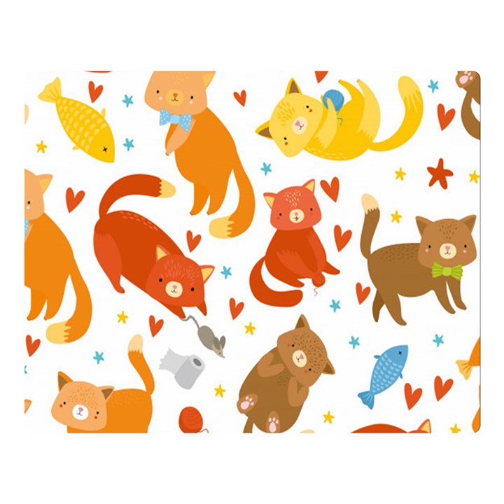 Seamless Pattern With Kittens White Background Double Sided Flano Blanket (Large) 