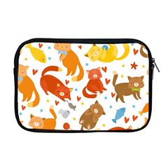 Seamless Pattern With Kittens White Background Apple Macbook Pro 17  Zipper Case