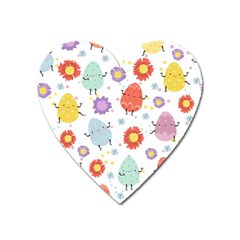 Easter Seamless Pattern With Cute Eggs Flowers Heart Magnet by Jancukart