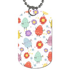 Easter Seamless Pattern With Cute Eggs Flowers Dog Tag (one Side) by Jancukart