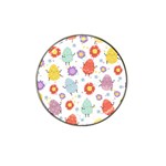 Easter Seamless Pattern With Cute Eggs Flowers Hat Clip Ball Marker Front