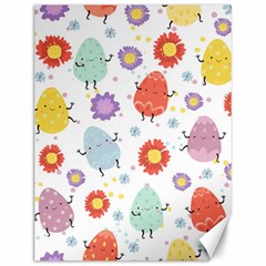 Easter Seamless Pattern With Cute Eggs Flowers Canvas 12  X 16  by Jancukart