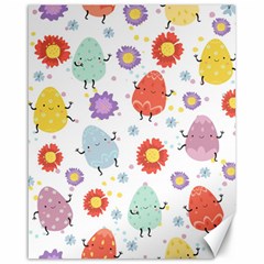 Easter Seamless Pattern With Cute Eggs Flowers Canvas 16  X 20  by Jancukart