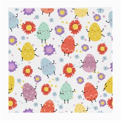 Easter Seamless Pattern With Cute Eggs Flowers Medium Glasses Cloth by Jancukart