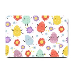 Easter Seamless Pattern With Cute Eggs Flowers Small Doormat 