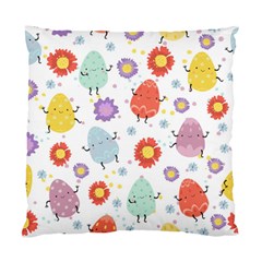 Easter Seamless Pattern With Cute Eggs Flowers Standard Cushion Case (one Side) by Jancukart