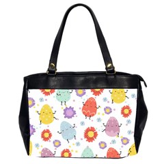 Easter Seamless Pattern With Cute Eggs Flowers Oversize Office Handbag (2 Sides) by Jancukart