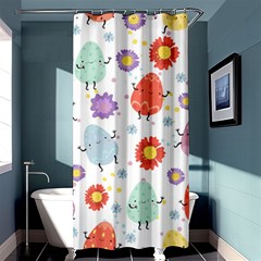 Easter Seamless Pattern With Cute Eggs Flowers Shower Curtain 36  X 72  (stall)  by Jancukart