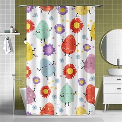 Easter Seamless Pattern With Cute Eggs Flowers Shower Curtain 48  X 72  (small) 