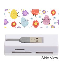 Easter Seamless Pattern With Cute Eggs Flowers Memory Card Reader (stick)