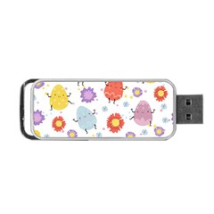 Easter Seamless Pattern With Cute Eggs Flowers Portable Usb Flash (one Side)