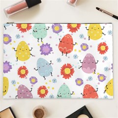 Easter Seamless Pattern With Cute Eggs Flowers Cosmetic Bag (xxl) by Jancukart