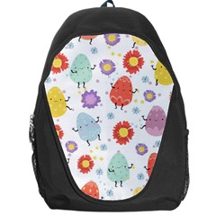 Easter Seamless Pattern With Cute Eggs Flowers Backpack Bag by Jancukart