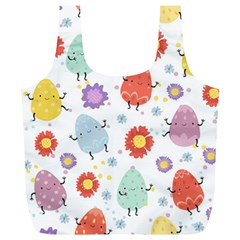 Easter Seamless Pattern With Cute Eggs Flowers Full Print Recycle Bag (xl)