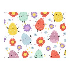 Easter Seamless Pattern With Cute Eggs Flowers Double Sided Flano Blanket (mini)  by Jancukart