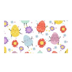 Easter Seamless Pattern With Cute Eggs Flowers Satin Wrap 35  X 70 