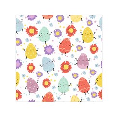 Easter Seamless Pattern With Cute Eggs Flowers Square Satin Scarf (30  X 30 ) by Jancukart