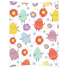 Easter Seamless Pattern With Cute Eggs Flowers Back Support Cushion by Jancukart