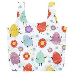 Easter Seamless Pattern With Cute Eggs Flowers Full Print Recycle Bag (xxl)