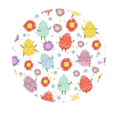 Easter Seamless Pattern With Cute Eggs Flowers Mini Round Pill Box (pack Of 3) by Jancukart