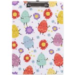 Easter Seamless Pattern With Cute Eggs Flowers A4 Clipboard Front