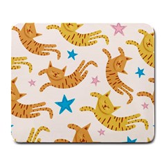 Cute Cats Seamless Pattern With Stars Funny Drawing Kittens Large Mousepads