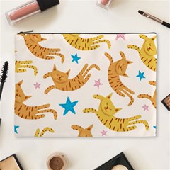 Cute Cats Seamless Pattern With Stars Funny Drawing Kittens Cosmetic Bag (xl) by Jancukart