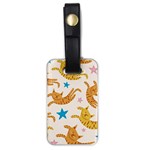 Cute Cats Seamless Pattern With Stars Funny Drawing Kittens Luggage Tag (one side) Front