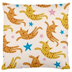 Cute Cats Seamless Pattern With Stars Funny Drawing Kittens Standard Flano Cushion Case (one Side)