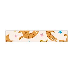 Cute Cats Seamless Pattern With Stars Funny Drawing Kittens Flano Scarf (mini)